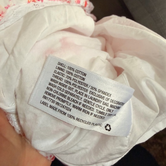 LoveShackFancy White Dress with Pink Floral Print 100% Cotton - Picture 5 of 5